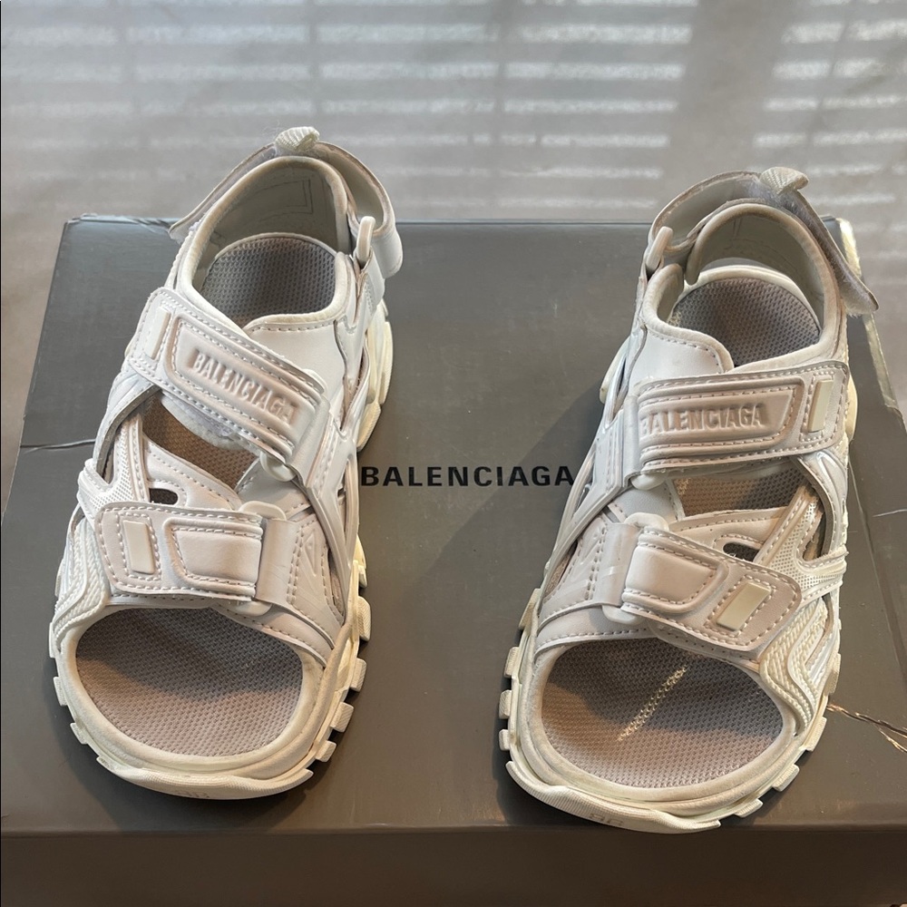 Balenciaga White Kids Sport Sandals